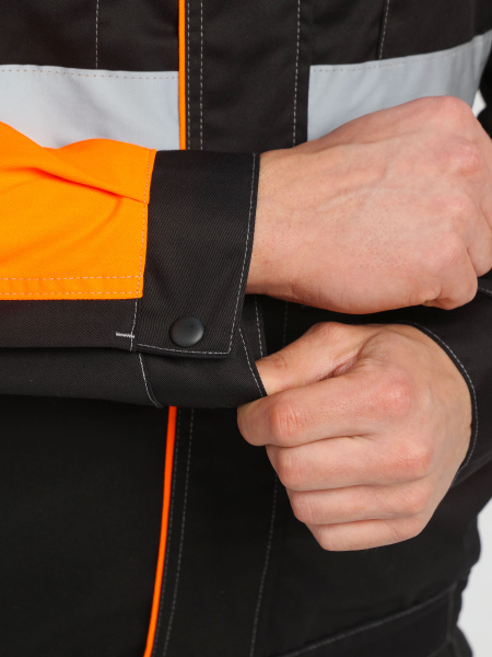 Костюм Виват-2 Премиум CH МВО (тк.Смесовая,240) п/к, черный/оранжевый