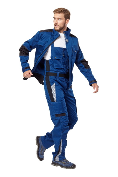 Полукомбинезон рабочий мужской летний "Azur" цвет синий/черный