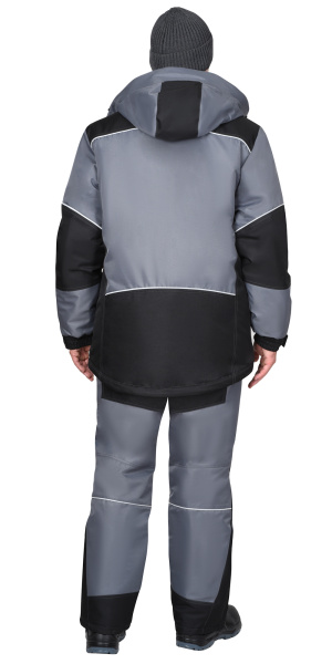 Костюм "АРКТИКА" зимний, куртка дл., брюки, средне-серый с черным
