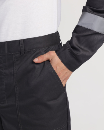 Костюм "Лигор-1" Премиум СОП (тк.Смесовая,240) брюки, т.серый/красный