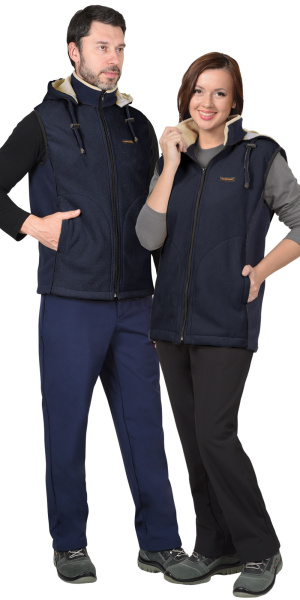 Жилет ТЕХНО (флис дублированный) синий