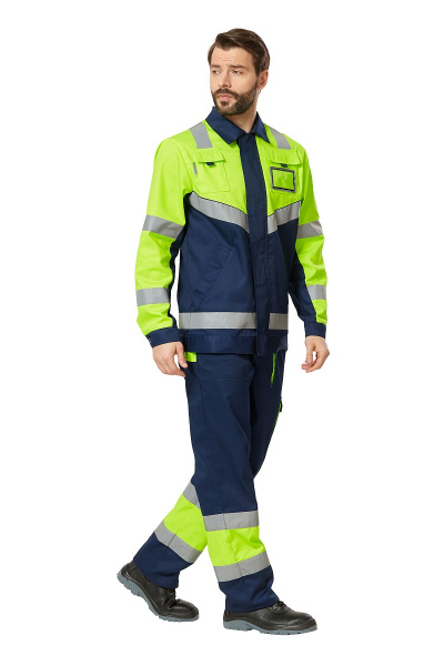 Костюм рабочий мужской летний "Илион Сигнал" цвет желтый/темно-синий