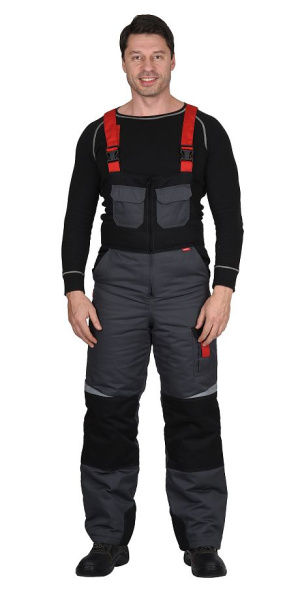 Костюм зимний "Фаворит-Мега" куртка, п/к, т.серый/черный/красный