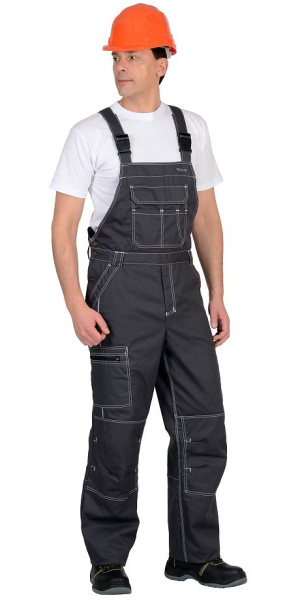 Костюм "Престиж" куртка кор. (чз), п/к, т.серый с черным с лимонным кантом