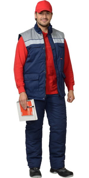 Жилет "СПЕЦ", синий/серый