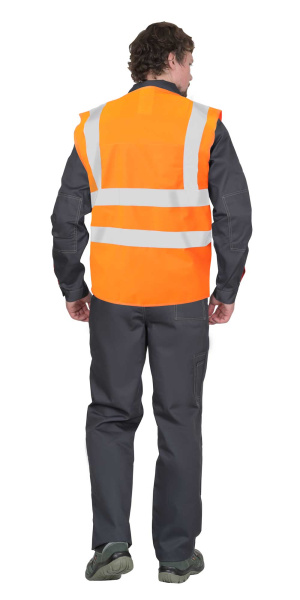 Жилет сигнальный кл.1, 4 СОП (трик.100 гр/м2) оранжевый (ЧЗ)