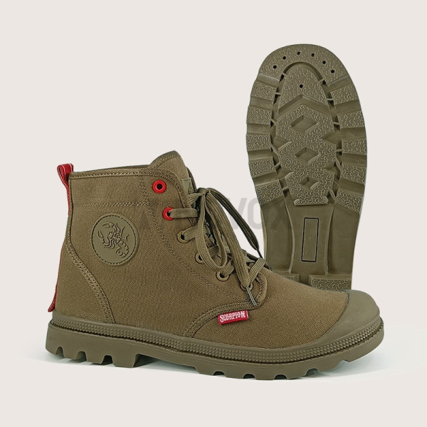 Кеды высокие Скорпион Комфорт ПУ-Р (арт.1650), хаки, тк. CANVAS