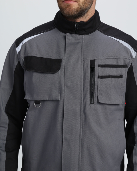 Куртка Милан NEW CH МВО (тк.Смесовая,270), т.серый/черный