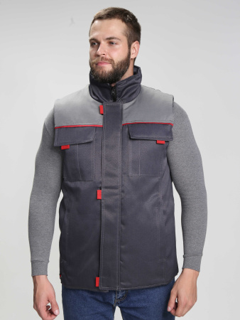 Жилет утепленный "Флофт" (тк.Смесовая,210), т.серый/серый