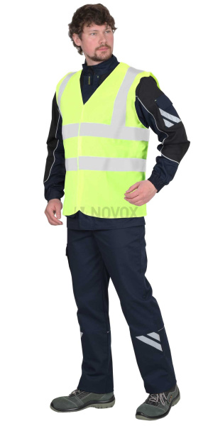 Жилет сигнальный кл.1, 4 СОП (трик.100 гр/м2) лимонный (ЧЗ)