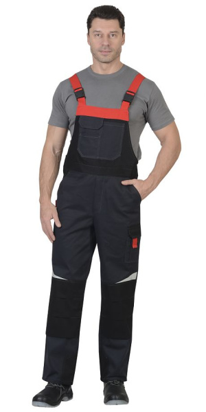 Костюм "ФАВОРИТ-МЕГА" куртка, п/к 100% Х/Б,пл.320 г/кв.м, сер. с красн. и чер. с СОП