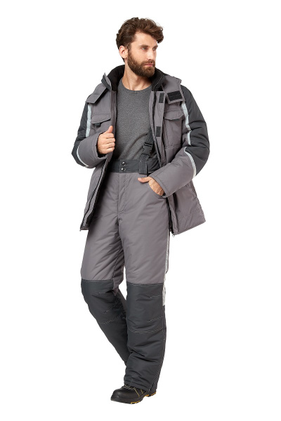 Костюм рабочий мужской зимний "Финикс" цвет серый/темно-серый
