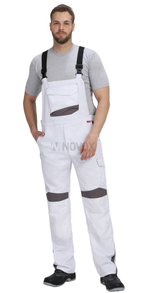 Полукомбинезон ЦИТРИН белый со средне-серым (ЧЗ)