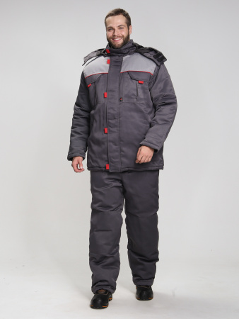 Костюм зимний "Флофт-1" (тк.Смесовая,210) брюки, т.серый/св.серый