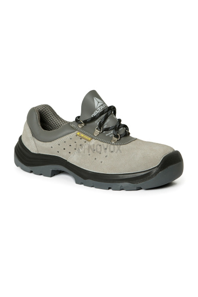 Полуботинки ДЕЛЬТА ПЛЮС Феннек4 (FENNEC4 S1P SRC) с МП, спилок серые ПУ/ПУ