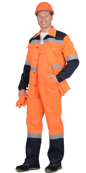 Костюм "МАГИСТРАЛЬ-СПЕЦИАЛИСТ" куртка, п/к, оранжевый/синий, СОП