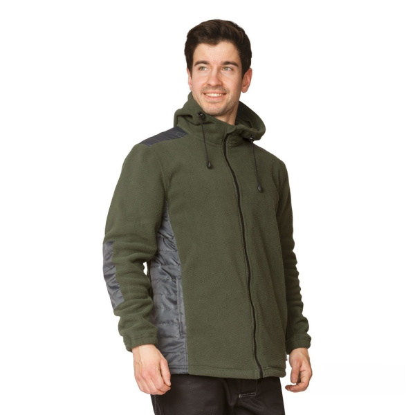 Куртка "Кеми" флисовая с капюшоном хаки