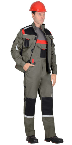 Куртка "СТАН", оливковый с черным и красным (ЧЗ)