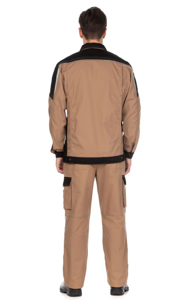 Костюм "STATUS" NEW 2 (Статус), куртка, п/к, бежевый с черным