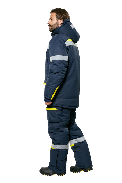 Костюм рабочий мужской зимний "Валдай-Норд" 4 и особый климатический пояс цвет темно-синий/желтый