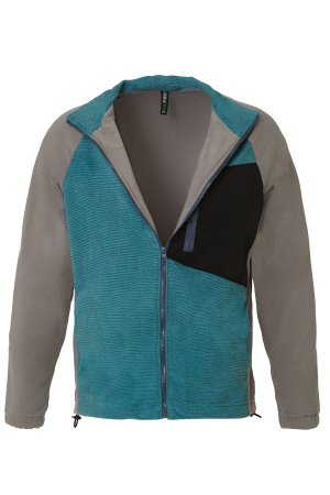 Толстовка КОТПРОФИ (КОТПРОФИ) комбинированная бирюза/серая, на молнии