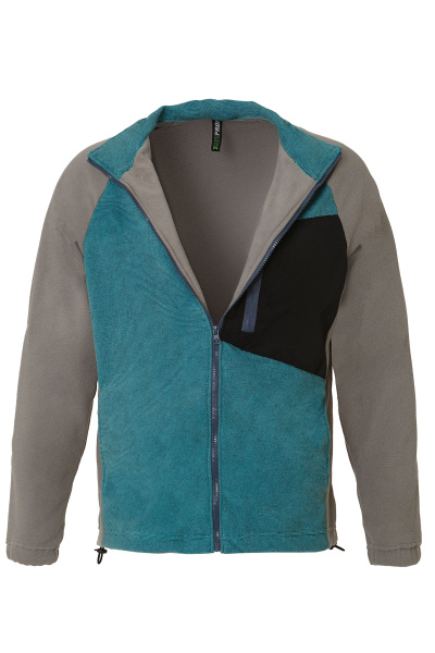 Толстовка КОТПРОФИ (КОТПРОФИ) комбинированная бирюза/серая, на молнии