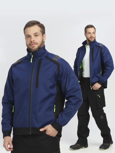 Куртка ProfLine Leader (тк.Софтшел), синий/черный