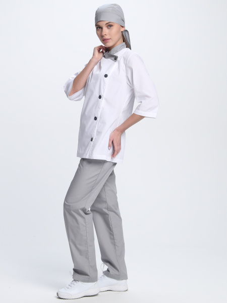 Костюм женский Канди (тк.ТиСи,120), серый/белый