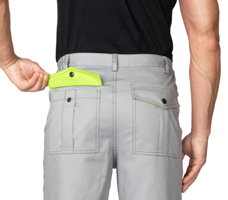 Брюки мужские "Эко-Босс" светло-серые/лимонные