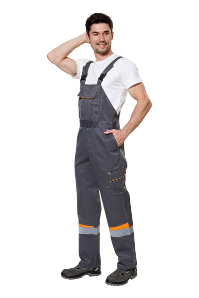 Костюм "Комфорт 2", куртка, п/к, серый/оранжевый