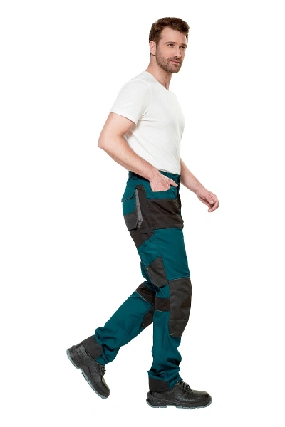 Брюки рабочие мужское летние "Снейк" цвет темно-бирюзовый/черный