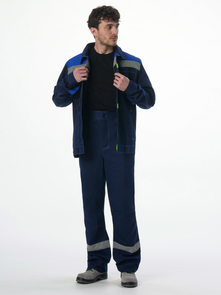 Костюм "Флофт-1" СОП (тк.Смесовая,210) брюки, т.синий/васильковый