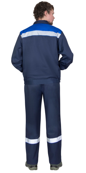 Костюм "МАСТЕР-РОСС" куртка кор., брюки, темно-синий с васильковым и СОП