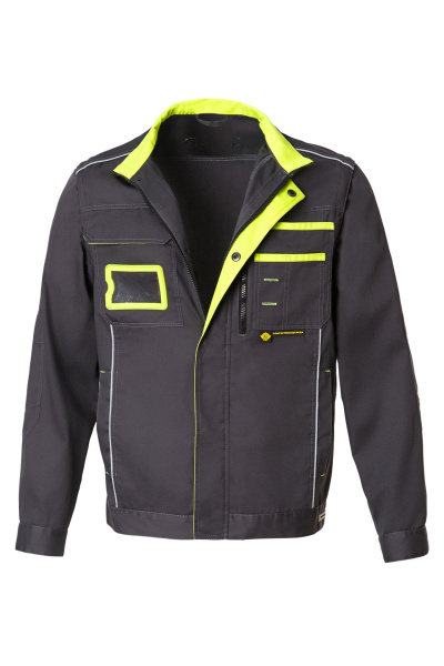 Костюм НЭКСТ (NEXT), куртка с отстегивающимися рукавами, брюки, графит/лимонный