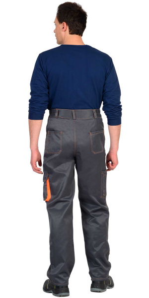 Брюки "CROWN" цв. т.серый с оранжевым