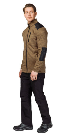 Куртка "Валма" трикотажная горчичный меланж/чёрный