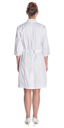 Халат "Элит" медицинский женский, белый + бирюзовый