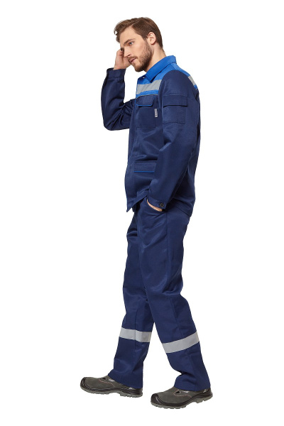 Костюм "Профи 2", куртка, п/к, цвет василек/темно-синий