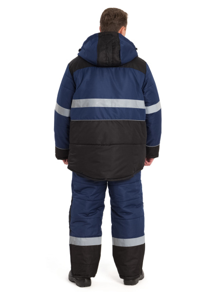 Костюм зимний «НордМен», куртка, п/к, синий/чёрный