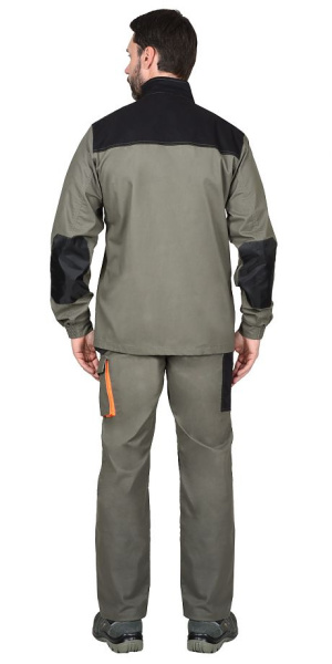 Куртка "МАНХЕТТЕН" длин., оливк. с оранж. и чер. тк. мех. стрейч пл 260 г/кв.м (ЧЗ)