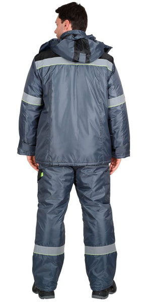 Костюм зимний "ХОВАРД" куртка ,п/к, серый/лимонный, тк. Оксфорд