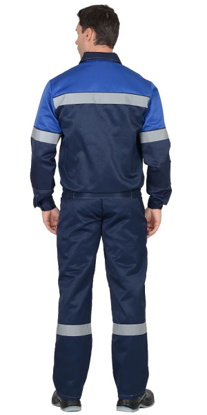 Костюм "ЛЕГИОНЕР" куртка, п/к т.синий с васильковым СОП 50 мм