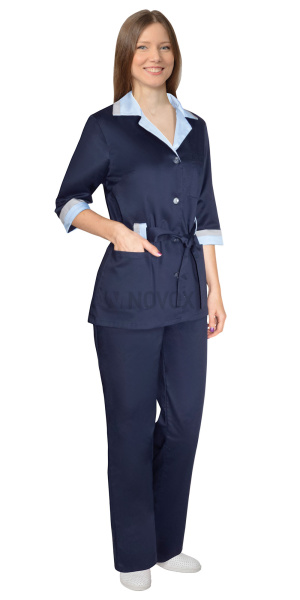 Костюм "ФЛОРА" женский, куртка, брюки темно-синий