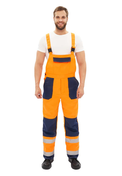 Костюм летний сигнальный Скандин куртка/полукомб. оранжевый/т.синий