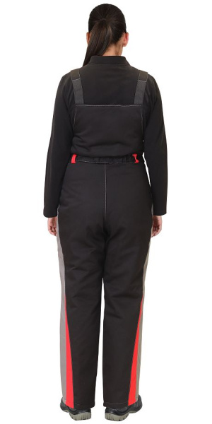 Костюм женский зимний "СИБИРЯЧКА", серый/черный/красный