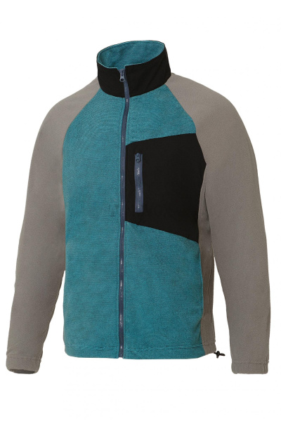 Толстовка КОТПРОФИ (КОТПРОФИ) комбинированная бирюза/серая, на молнии