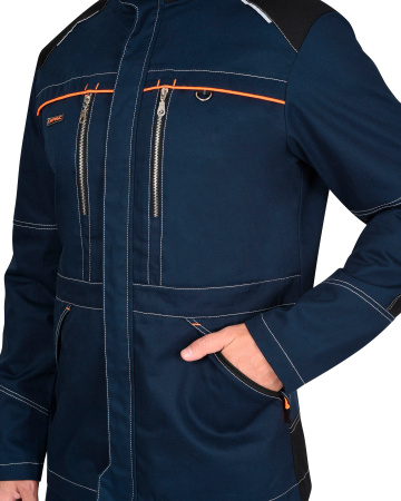 Куртка ШАТЛ-РОСС удл. синяя с черным, 80% х/б, пл. 260 г/кв.м