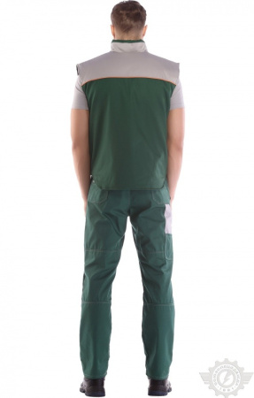 Жилет "Профессионал" зимний зеленый-светло-серый