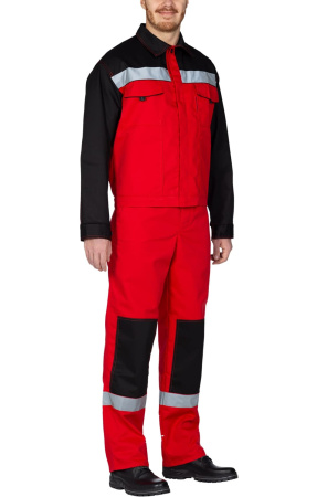 Костюм "Мастер-Люкс", куртка, п/к, красный с черным