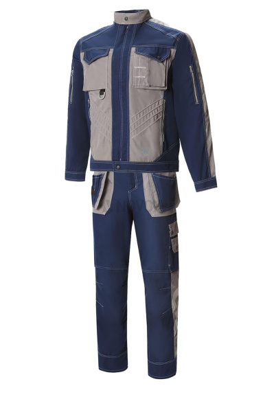 Костюм "Прогресс" , куртка, брюки, темно-синий с темно-серым